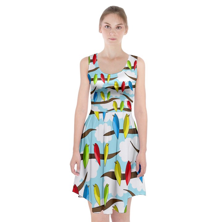 Parrots flock Racerback Midi Dress