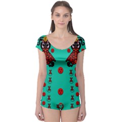 Dancing In Polka Dots Boyleg Leotard  by pepitasart