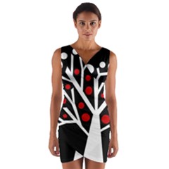 Simply Decorative Tree Wrap Front Bodycon Dress