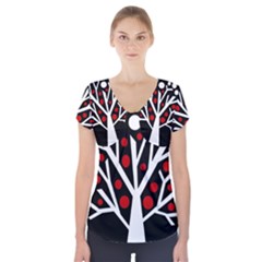 Simply Decorative Tree Short Sleeve Front Detail Top