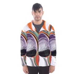 Abstract Orb In Orange, Purple, Green, And Black Hooded Wind Breaker (men)