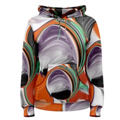 Abstract Orb In Orange, Purple, Green, And Black Women s Pullover Hoodie