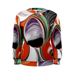 Abstract Orb In Orange, Purple, Green, And Black Women s Sweatshirt