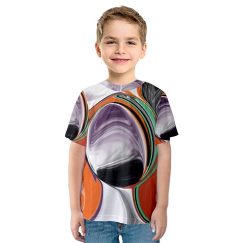 Abstract Orb In Orange, Purple, Green, And Black Kids  Sport Mesh Tee by digitaldivadesigns