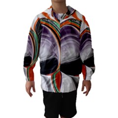 Abstract Orb In Orange, Purple, Green, And Black Hooded Wind Breaker (kids)