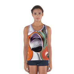 Abstract Orb In Orange, Purple, Green, And Black Women s Sport Tank Top 