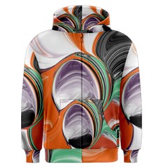 Abstract Orb In Orange, Purple, Green, And Black Men s Zipper Hoodie