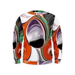 Abstract Orb In Orange, Purple, Green, And Black Kids  Sweatshirt