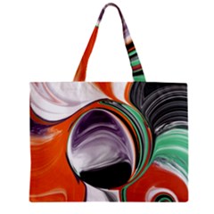 Abstract Orb In Orange, Purple, Green, And Black Zipper Mini Tote Bag by digitaldivadesigns