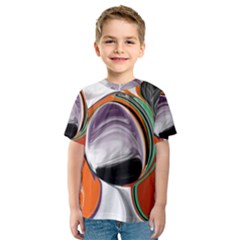 Abstract Orb In Orange, Purple, Green, And Black Kids  Sport Mesh Tee