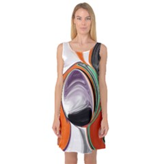 Abstract Orb In Orange, Purple, Green, And Black Sleeveless Satin Nightdress by digitaldivadesigns