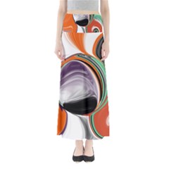 Abstract Orb In Orange, Purple, Green, And Black Maxi Skirts