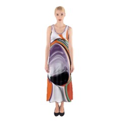 Abstract Orb Sleeveless Maxi Dress