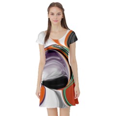 Abstract Orb Short Sleeve Skater Dress by digitaldivadesigns