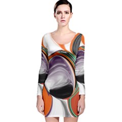 Abstract Orb Long Sleeve Velvet Bodycon Dress by digitaldivadesigns