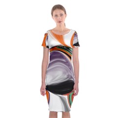 Abstract Orb Classic Short Sleeve Midi Dress