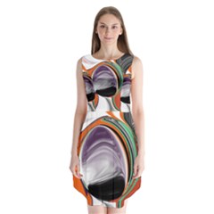 Abstract Orb Sleeveless Chiffon Dress  