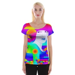 Abstract Color Dream Women s Cap Sleeve Top by icarusismartdesigns