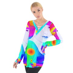 Abstract Color Dream Women s Tie Up Tee