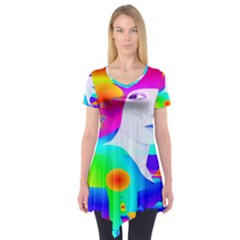 Abstract Color Dream Short Sleeve Tunic  by icarusismartdesigns