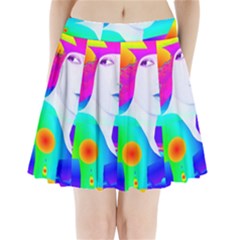 Abstract Color Dream Pleated Mini Skirt by icarusismartdesigns