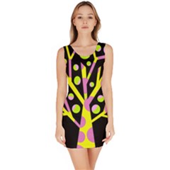 Simple Colorful Tree Sleeveless Bodycon Dress by Valentinaart