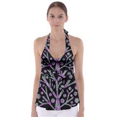 Purple Magical Tree Babydoll Tankini Top