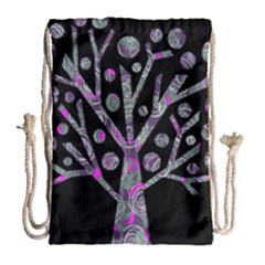 Purple Magical Tree Drawstring Bag (large) by Valentinaart