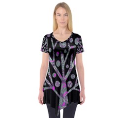 Purple Magical Tree Short Sleeve Tunic 