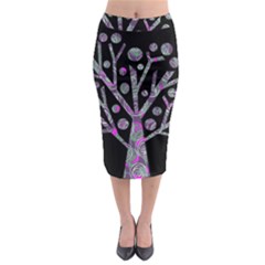 Purple Magical Tree Midi Pencil Skirt