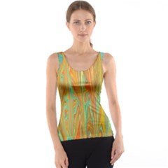 Beautiful Abstract In Orange, Aqua, Gold Tank Top by digitaldivadesigns