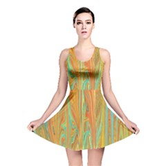 Beautiful Abstract In Orange, Aqua, Gold Reversible Skater Dress by digitaldivadesigns