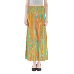 Beautiful Abstract In Orange, Aqua, Gold Maxi Skirts