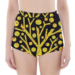 Yellow Magical Tree High-waisted Bikini Bottoms