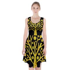 Yellow Magical Tree Racerback Midi Dress