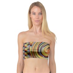 Gold Blue And Red Swirl Pattern Bandeau Top by digitaldivadesigns