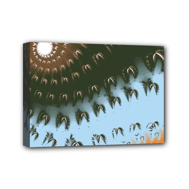 Sun-Ray Swirl Design Mini Canvas 7  x 5 