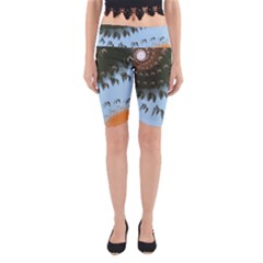 Sun-ray Swirl Design Yoga Cropped Leggings