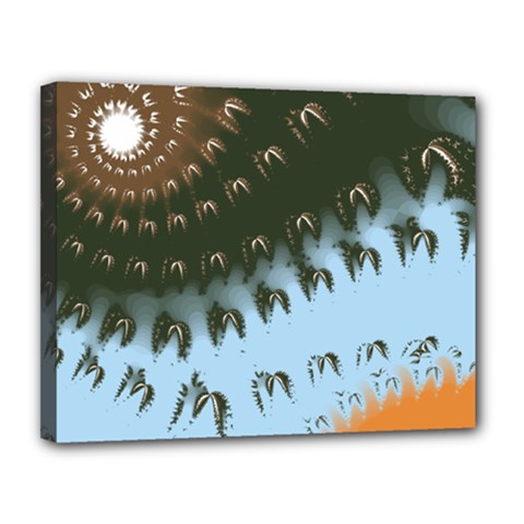 Sun-ray Swirl Design Canvas 14  X 11 