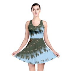 Sun-ray Swirl Design Reversible Skater Dress