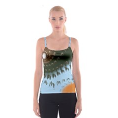 Sun-ray Swirl Design Spaghetti Strap Top