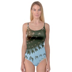 Sun-ray Swirl Design Camisole Leotard 