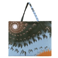 Sun-ray Swirl Design Zipper Large Tote Bag