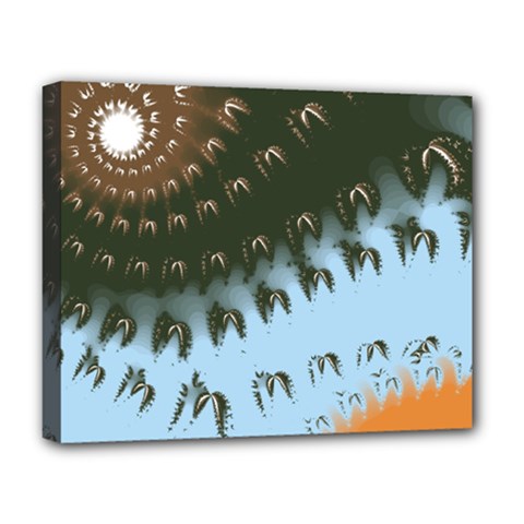 Sun-ray Swirl Pattern Deluxe Canvas 20  X 16   by digitaldivadesigns