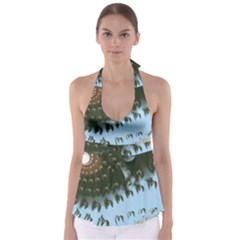 Sun-ray Swirl Pattern Babydoll Tankini Top