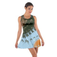 Sun-ray Swirl Pattern Cotton Racerback Dress