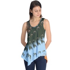 Sun-ray Swirl Pattern Sleeveless Tunic