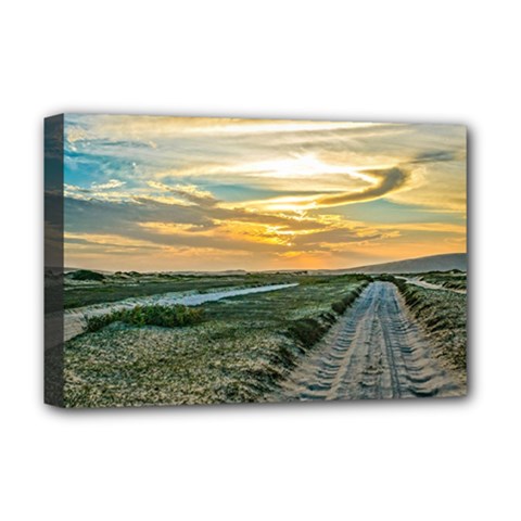 Jericoacoara National Park Dunes Road Deluxe Canvas 18  X 12   by dflcprints