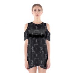 Surfing Motif Pattern Cutout Shoulder Dress by dflcprintsclothing