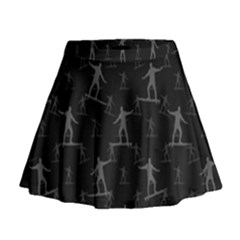 Surfing Motif Pattern Mini Flare Skirt by dflcprintsclothing